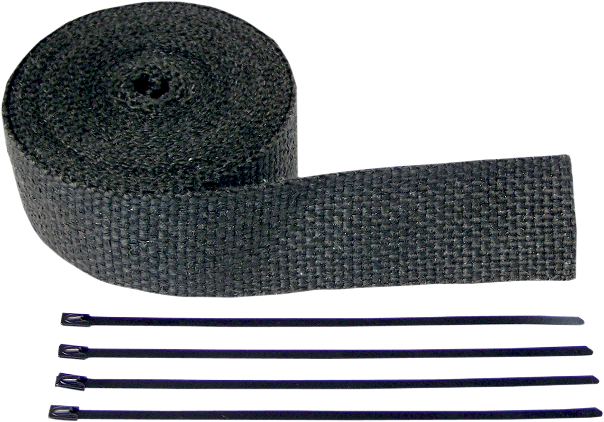 CYCLE PERFORMANCE PROD. EXHAUST PIPE WRAP WRAP EXH KIT 2X25 BLK/BLK
