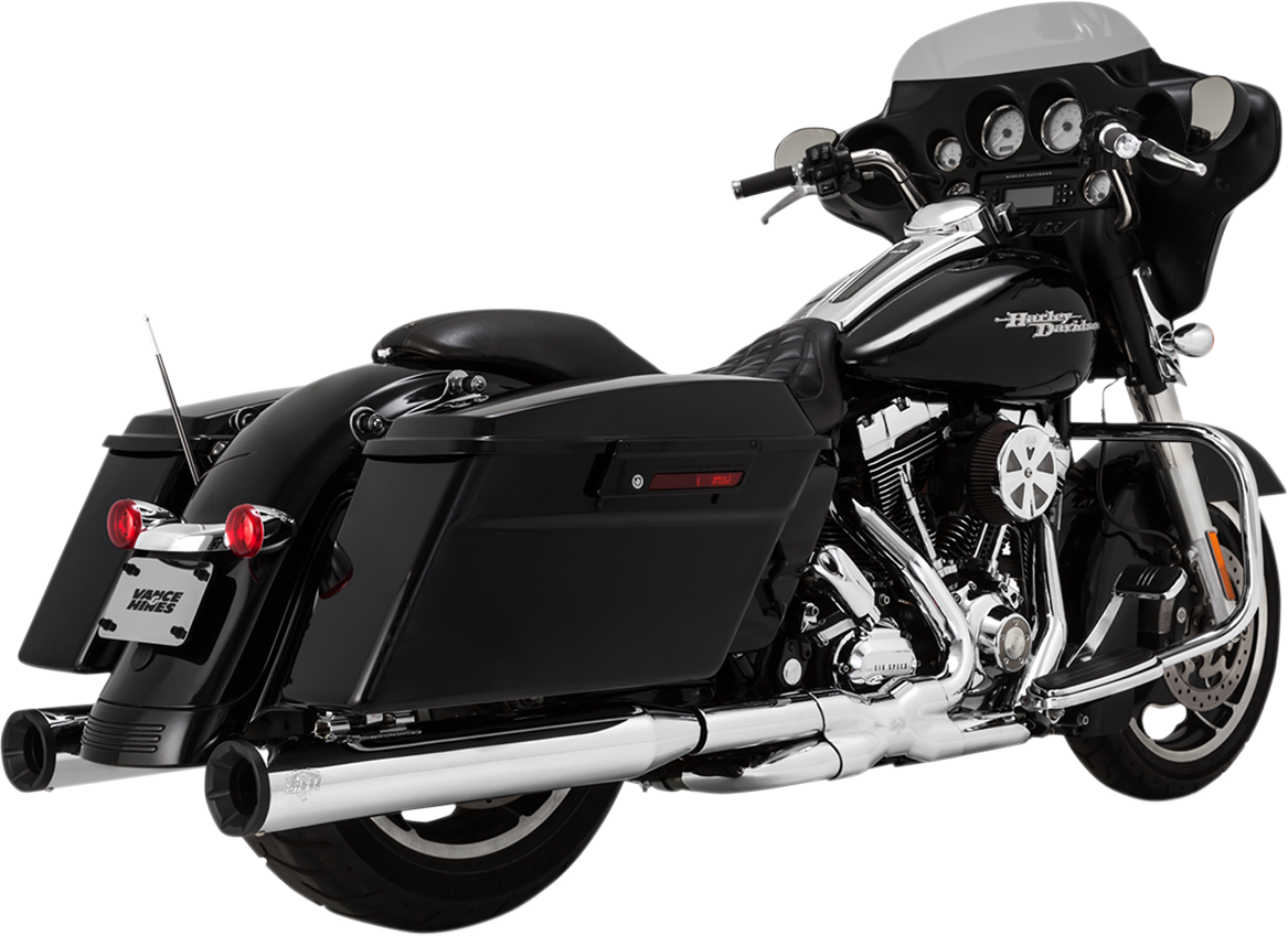 VANCE & HINES 4" ELIMINATOR 400 SLIP-ON MUFFLERS FOR HARLEY-DAVIDSON 1995 - 2013 Chrome/Black Eliminator 400 Slip-On Mufflers