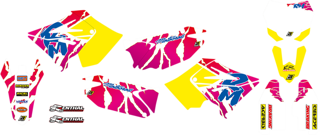 Retro Graphic Kits With Seat Covers For Suzuki RM125/250 (Polisport restyle)