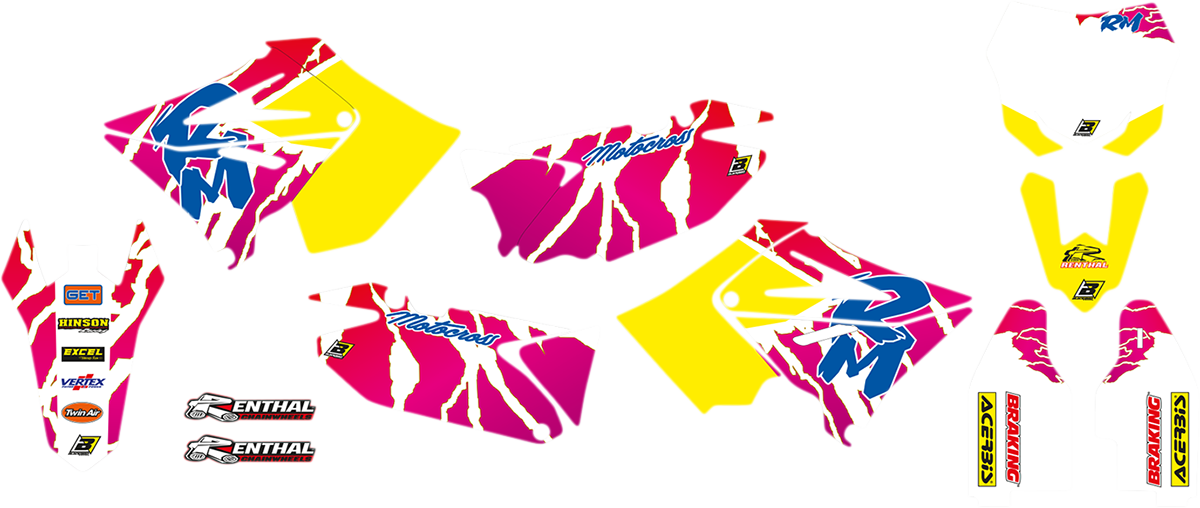 Retro Graphic Kits With Seat Covers For Suzuki RM125/250 (Polisport restyle)