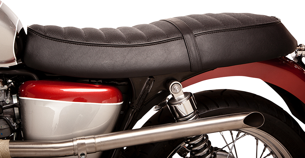 BRITISH CUSTOMS RETRO SEAT SKINS SEAT COVER BLK PERF TOP