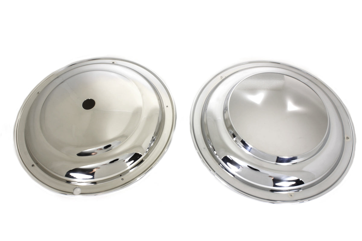 16" Front & Rear Wheel Cover Set Chrome For Harley-Davidson 1937-1971