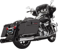 BASSANI XHAUST 4" DNT® STRAIGHT CAN MUFFLERS WITH AN ACOUSTICALLY TUNED BAFFLE FOR HARLEY-DAVIDSON 1995 - 2013 Chrome/Black DNT® Straight Can Mufflers
