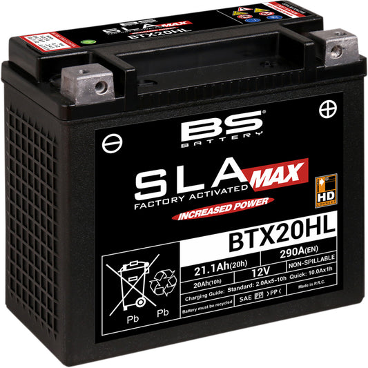 Bateria Alto Rendimiento AGM Para Harley-Davidson 65989-97C BS BTX20HL SLA Max Battery 65989-97D