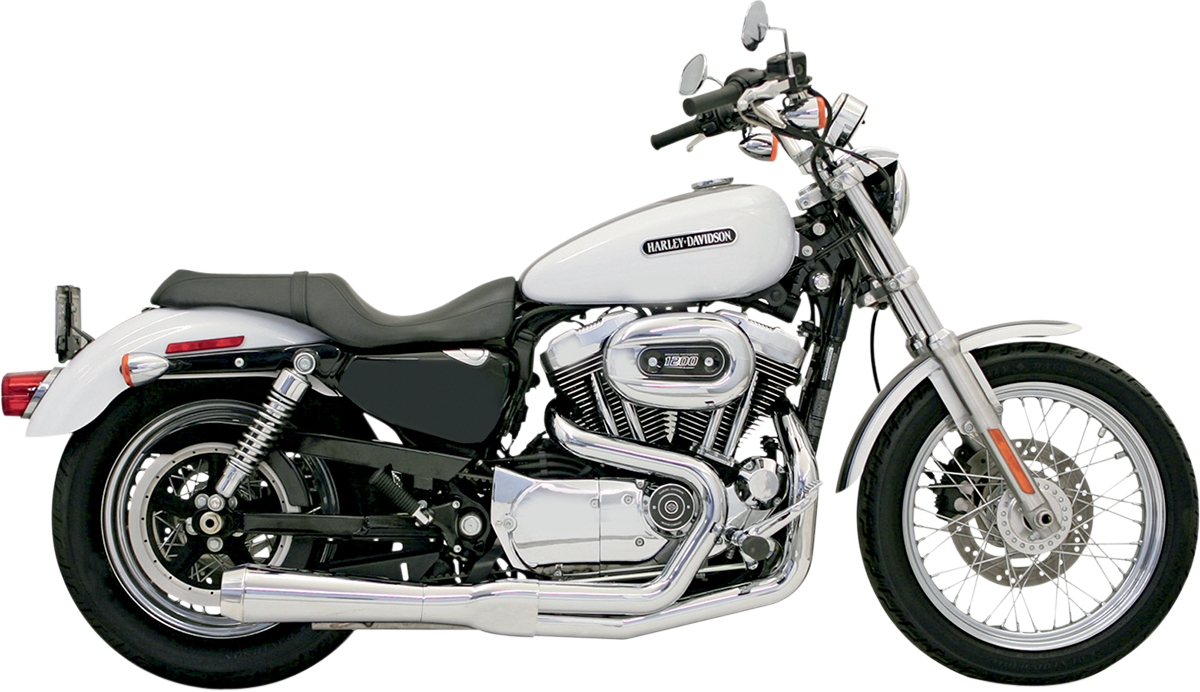 BASSANI XHAUST ROAD RAGE 2-INTO-1 SYSTEMS FOR HARLEY-DAVIDSON 2007 - 2013 Chrome Short Upswept Road Rage 2-Into-1 Exhaust System