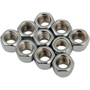 CHROME NYLON INSERT NUT ASSORTMENT FOR HARLEY-DAVIDSON