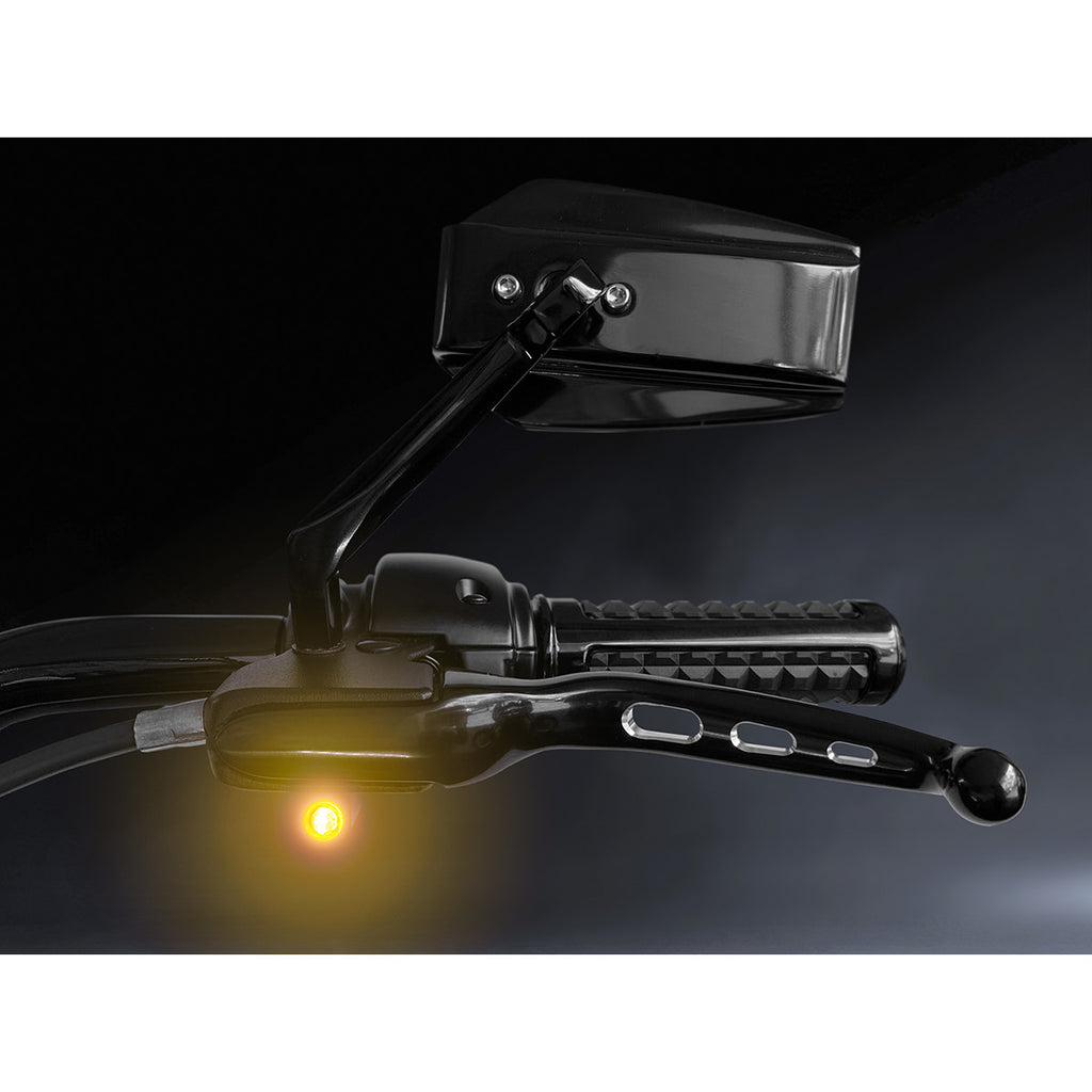 Heinz Nano Series Lenkerblinker ECE Schwarz für Harley-Davidson Softail