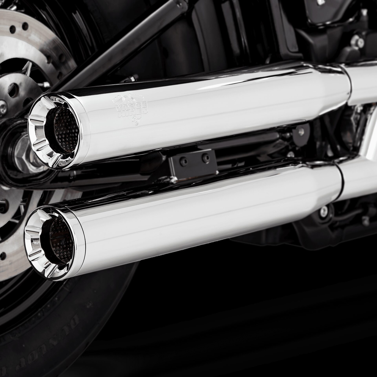 Sliding Silencers 300 Chromed Eliminator for Harley Davidson