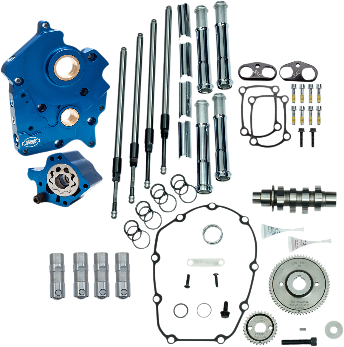 S&S Cycle 310-1005A Gear Drive 465G Cam Chest Kit with Chrome Pushrod Tubes for Oil Cooled 2017-up M8 Models