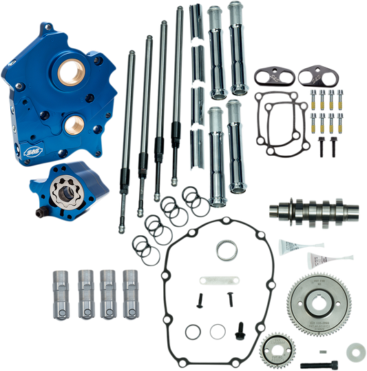 S&S Cycle 310-1005A Gear Drive 465G Cam Chest Kit with Chrome Pushrod Tubes for Oil Cooled 2017-up M8 Models