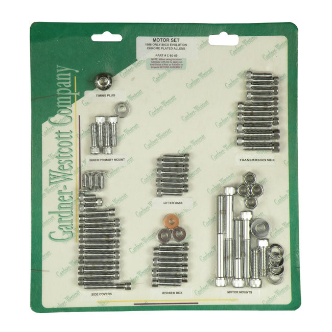 Motor Screw Sets, Chrome Allen For Harley-Davidson