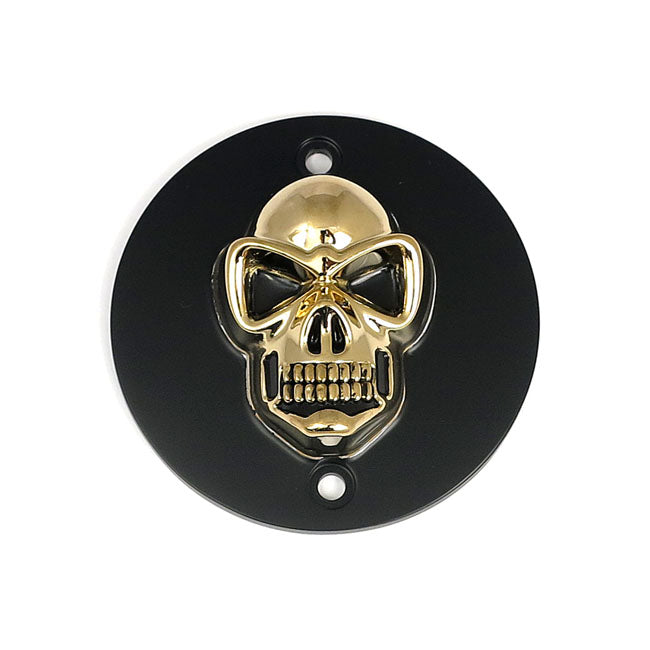Blk & Gold Skull Point Cvr Vertical For Harley-Davidson