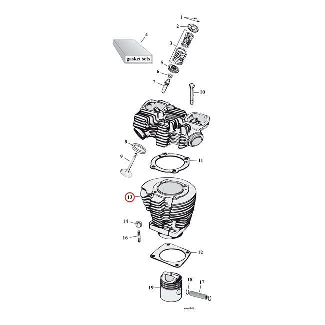 Cylinder, Rear For Harley-Davidson