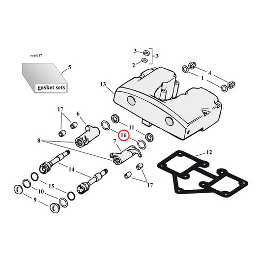 Rocker Shaft Shims, .015 Inch For Harley-Davidson