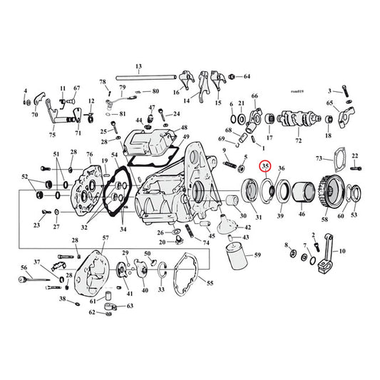 Retaining Ring, Mainsh. Bearing (LEFT) For Harley-Davidson