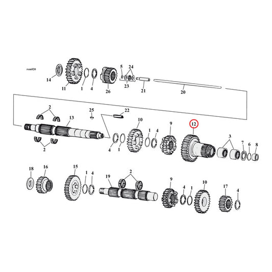 Andrews Gear, 5th Mainshaft For Harley-Davidson