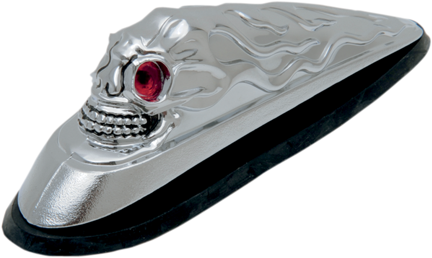 DRAG SPECIALTIES SKULL HEAD FRONT FENDER ORNAMENT SKUL HEAD W/ILLUMNTD EYES