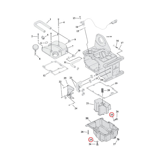 James O-rings, Drain, Dipstick, and Oil Pump Plugs for Harley Davidson