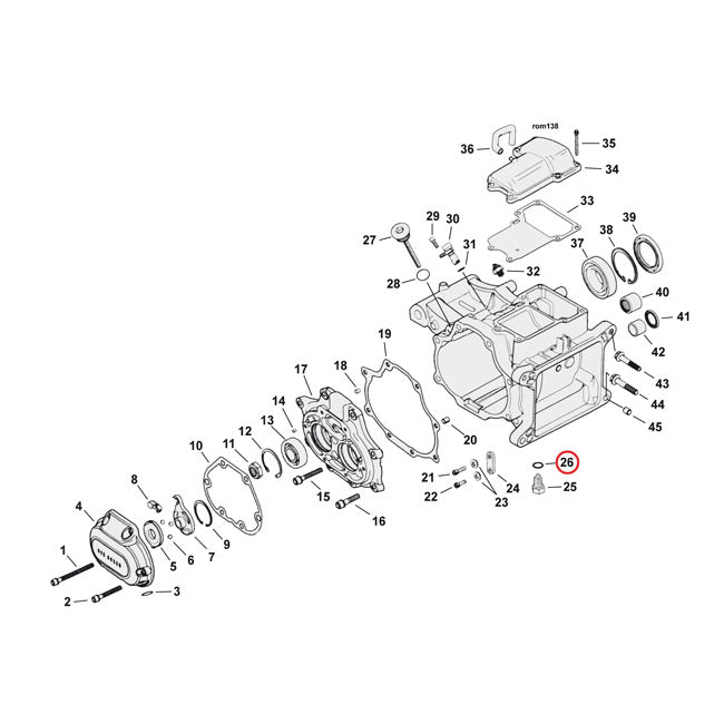 James O-rings, Drain, Dipstick, and Oil Pump Plugs for Harley Davidson