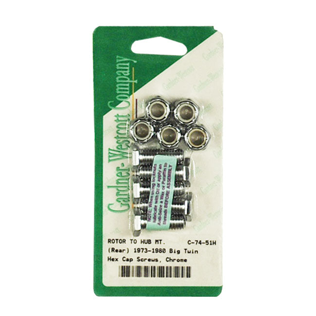 Front/Rear Brake Rotor Bolt Kit,Hex For Harley-Davidson