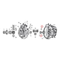 Retaining Rings, Pinion Shaft Bearing For Harley Davidson