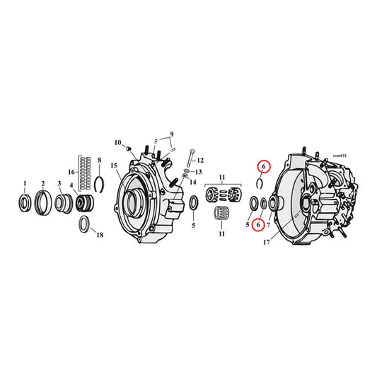 Rings Rings, Pinion Shaft Bearing for Harley Davidson