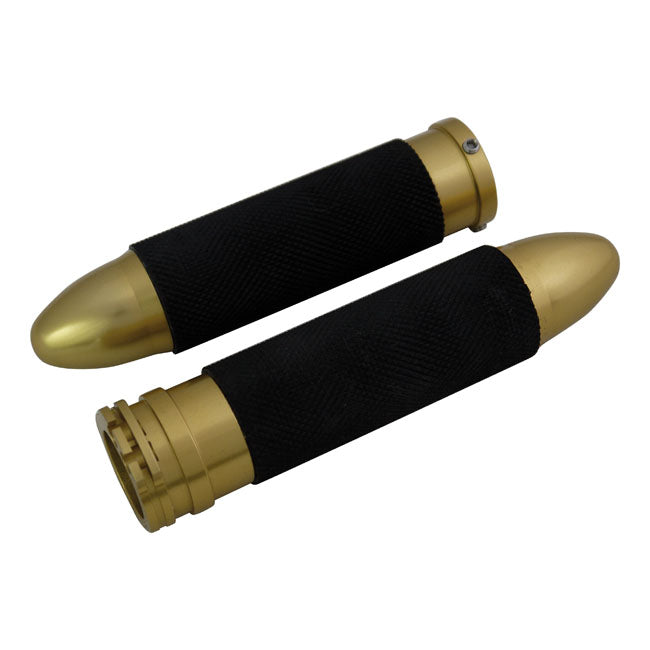 Bullet Grip Set, Gold For Harley-Davidson