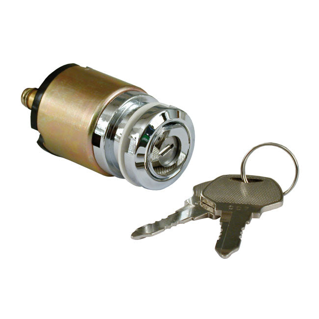 Interruptor De Encendido Estilo FX 'Thin', Llave Plana. Cromo Para Harley Davidson