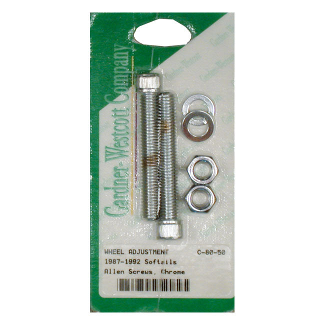 Axle Adjuster Kit, Chrome Allen For Harley-Davidson