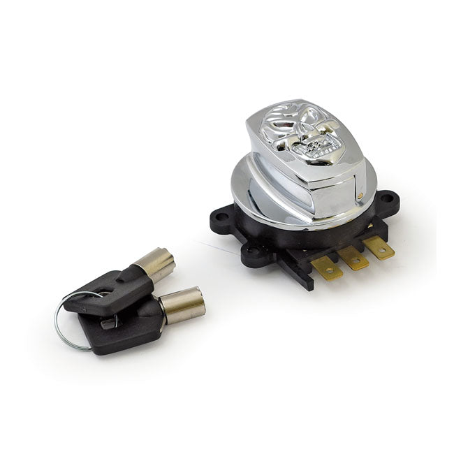 Skull Ignition Switch, Side Hinge Type For Harley-Davidson