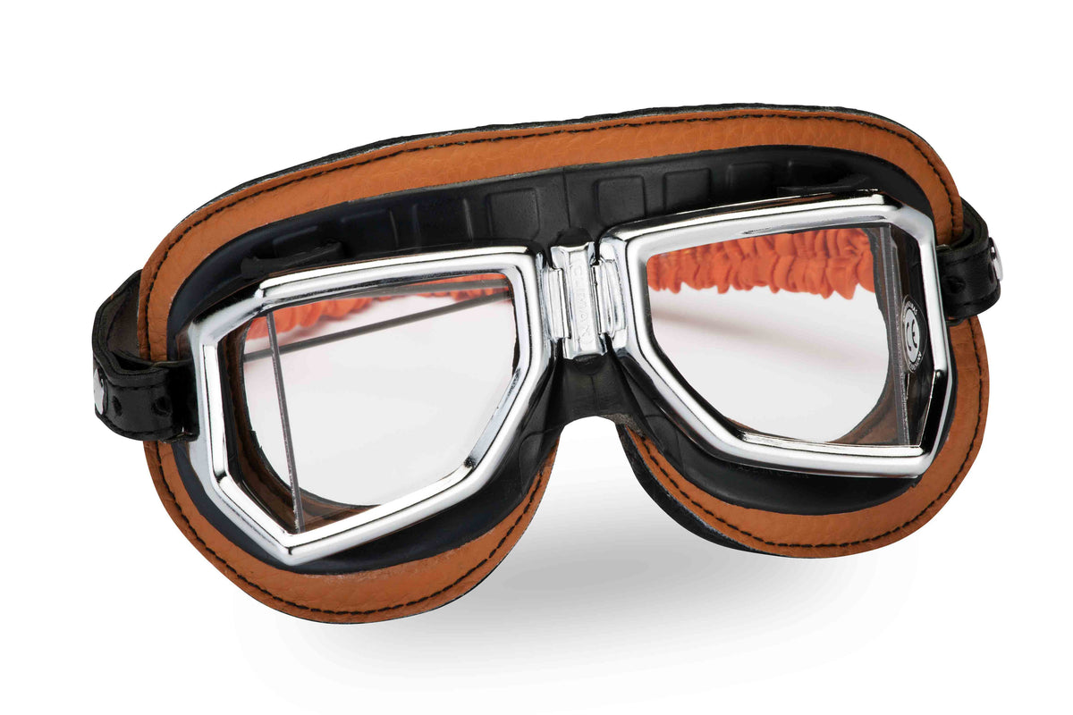 Classic Motorcycle Aviator Glasses Climax Custom 513-S Googles Made in Spain