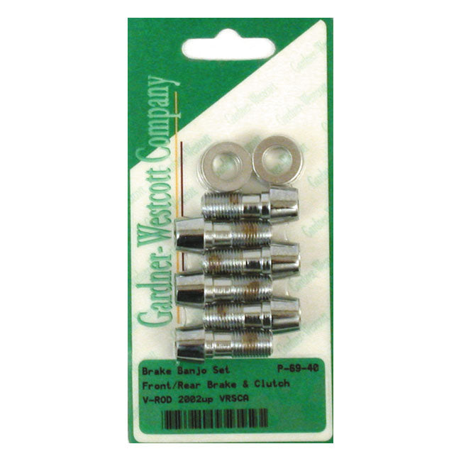 Gw, Banjo Bolt Set (POL. Chrome) For Harley-Davidson