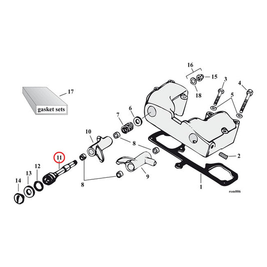 Rocker Arm Shaft, Import For Harley-Davidson