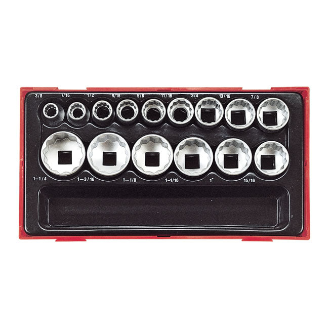 Teng Tools, 17pc 12-Point Sockets For Harley-Davidson