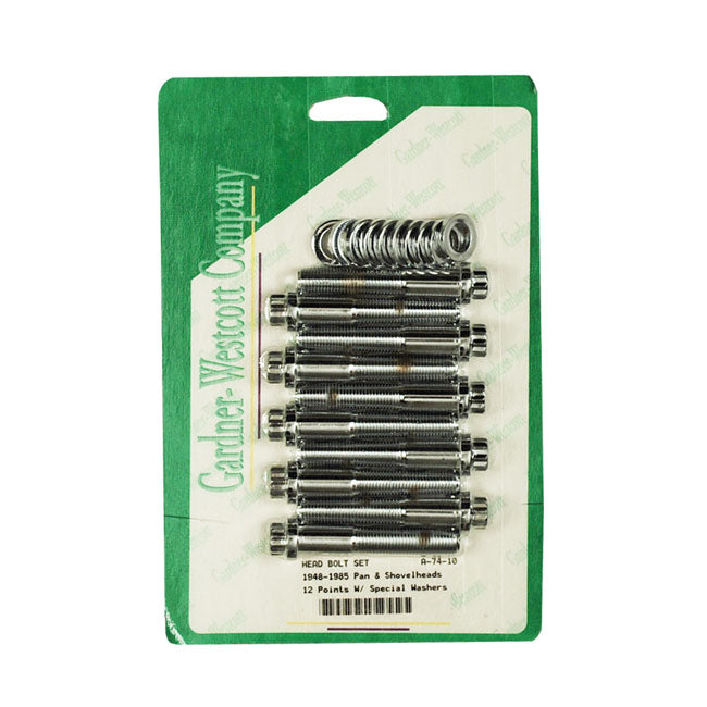 Head Bolt Kit, 12-Point. Chrome For Harley-Davidson