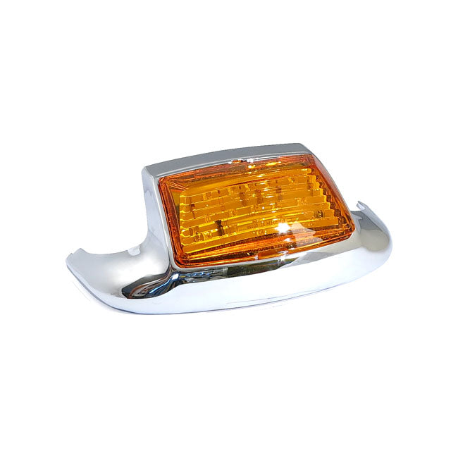 Front Fender Tip With LED Light Amber Lens For Harley-Davidson