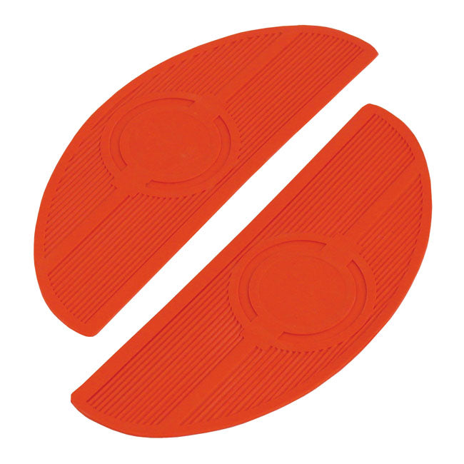 Oval Repl. Pads, Floorboards. Red For Harley-Davidson