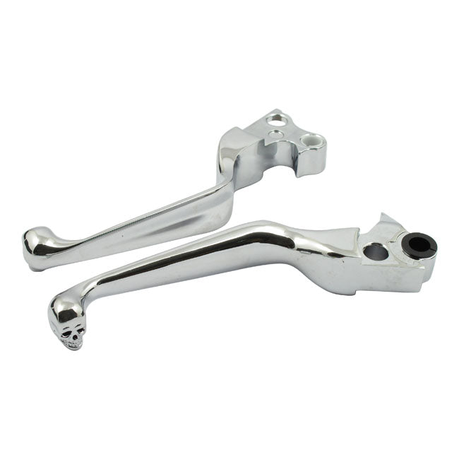 Skull Handlebar Lever Set For Harley-Davidson
