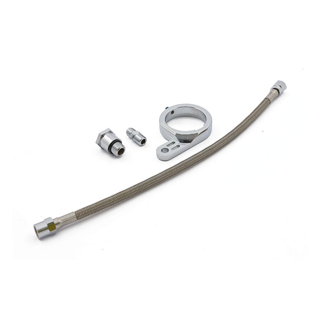 Braided Oil Line & Bracket Kit For Harley-Davidson
