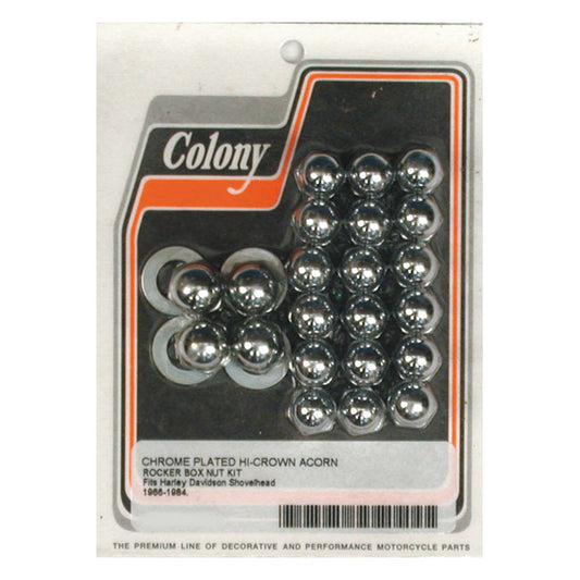 Colony Rocker Box Nut Kit, Acorn For Harley-Davidson