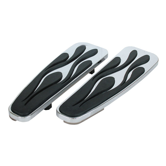 Chrome Flame Floorboards For Harley-Davidson