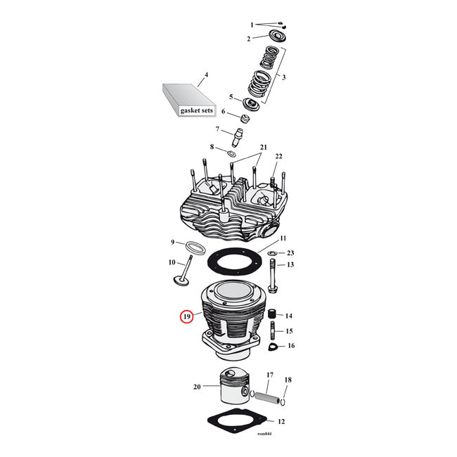 Cylinder, Rear 80 Inch For Harley-Davidson