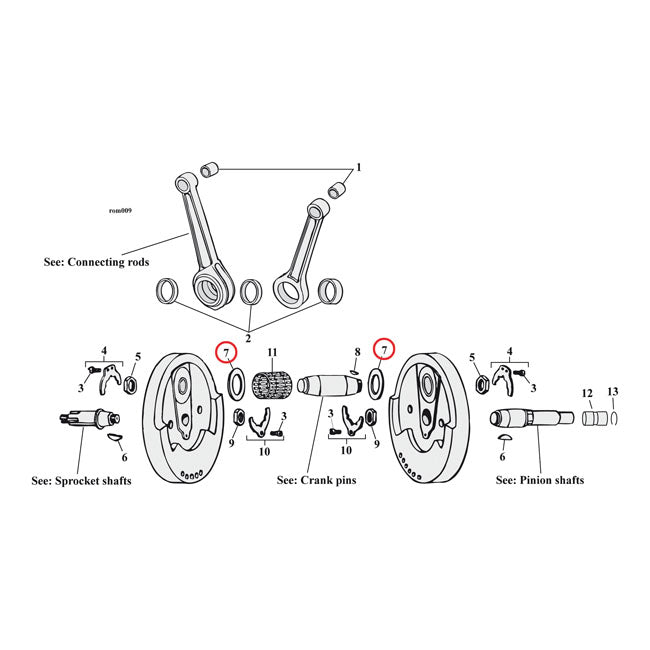 Flywheel Washer, Bronze For Harley-Davidson