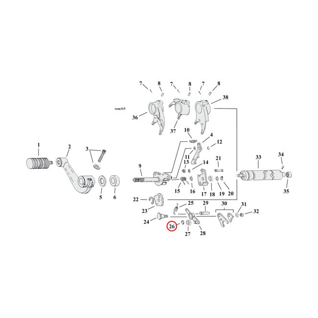 Ret. Rings, Detent Arm. Transm. For Harley-Davidson