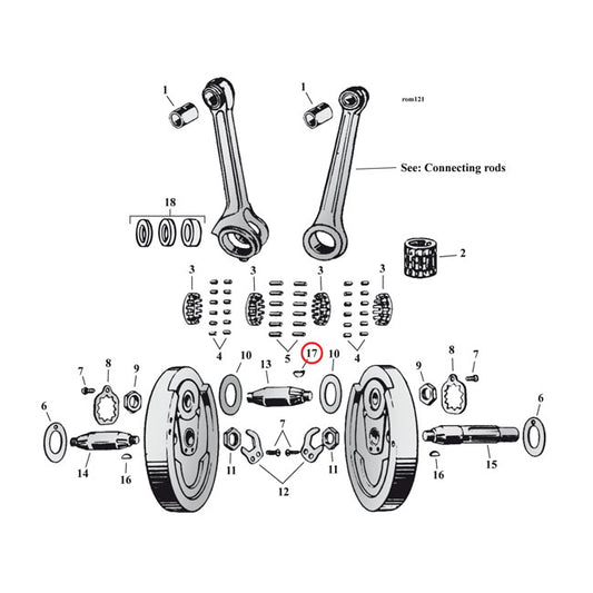 Woodruff Keys, Crankpin for Harley Davidson