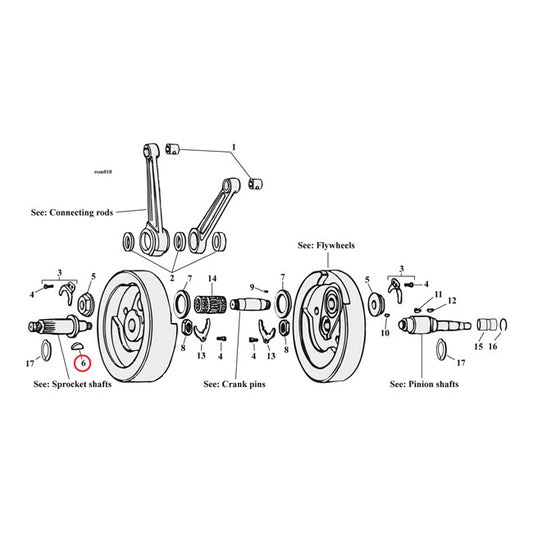 Woodruff Keys, Sprocket Shaft For Harley-Davidson