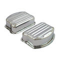 Paughco Ribbed Rocker Covers, Chrome For Harley-Davidson