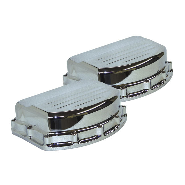 Paughco Panhead Rocker Covers. Chrome For Harley-Davidson