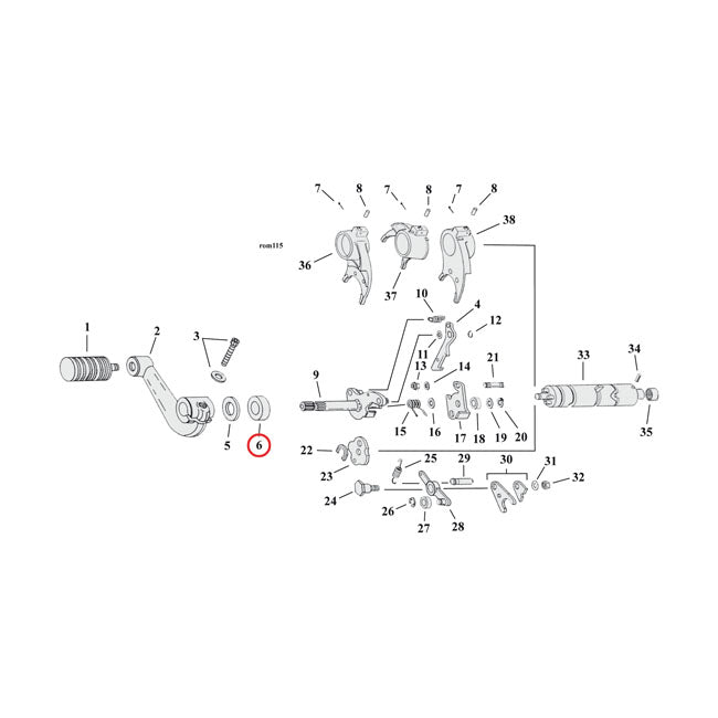 James Öldichtung, Getriebeschaltwelle/Kupplungsausrücker für Harley-Davidson
