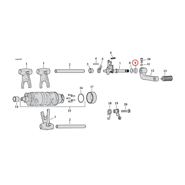 James Oil Seal, Axe de changement de transmission / revue de l'embrayage Harley-Davidson